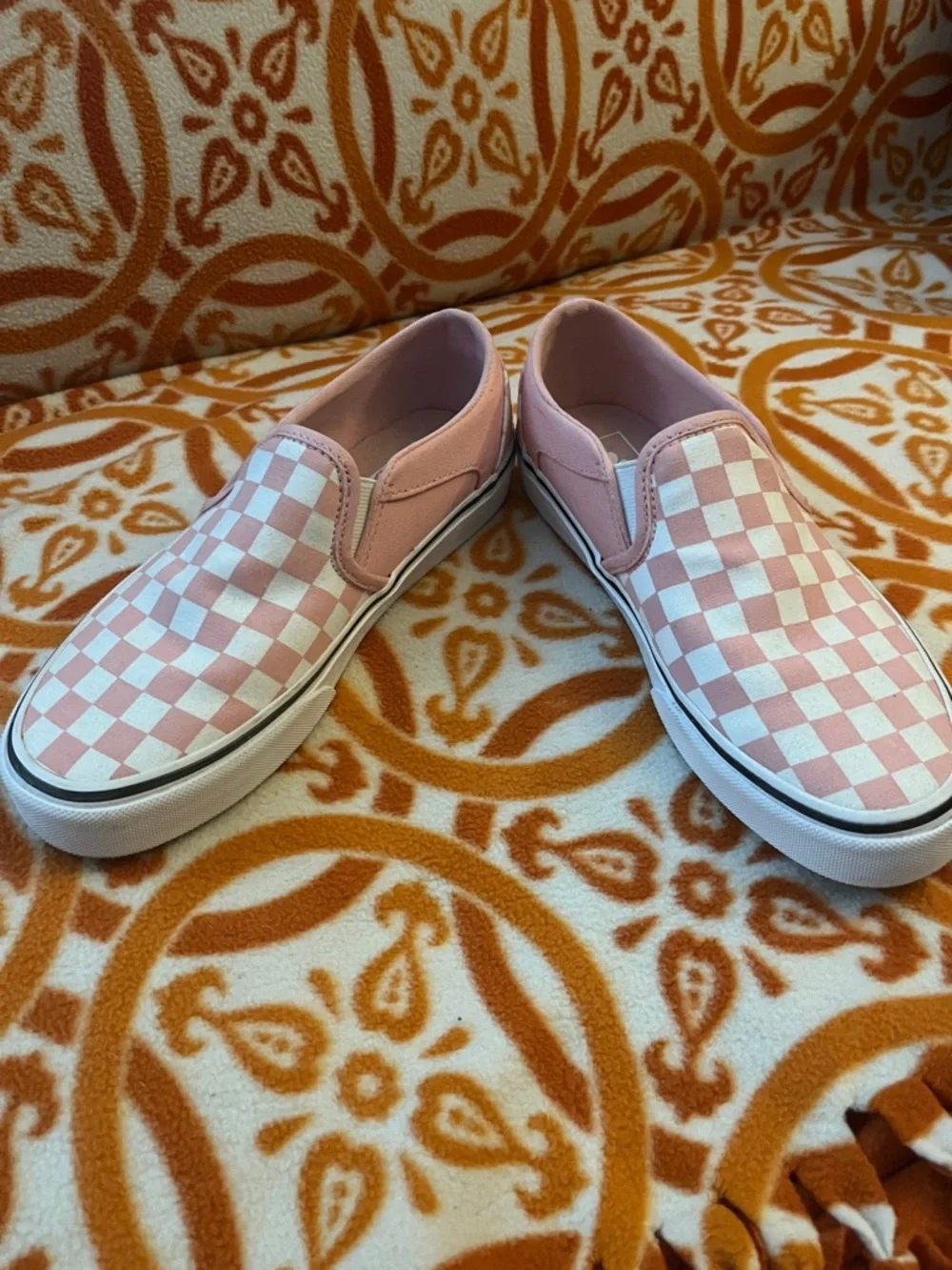 Vans pink/white Checker Slip-On - Picture 2 of 7